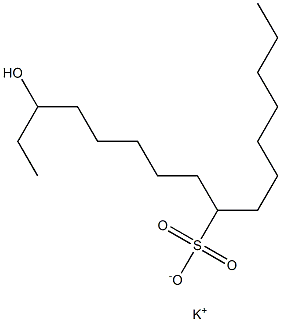 14-Hydroxyhexadecane-8-sulfonic acid potassium salt 结构式