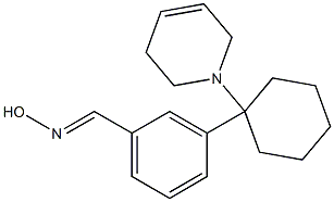 3-[1-[(1,2,3,6-Tetrahydropyridin)-1-yl]cyclohexyl]benzaldehyde oxime Structure