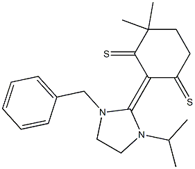 4,4-Dimethyl-2-[(1-benzyl-3-isopropyltetrahydro-1H-imidazol)-2-ylidene]cyclohexane-1,3-dithione