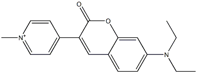 4-[7-(Diethylamino)-2-oxo-2H-1-benzopyran-3-yl]-1-methylpyridinium Struktur