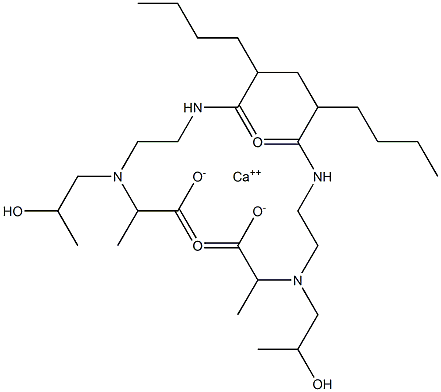 Bis[2-[N-(2-hydroxypropyl)-N-[2-(octanoylamino)ethyl]amino]propionic acid]calcium salt,,结构式