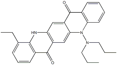 5-(ジプロピルアミノ)-11-エチル-5,12-ジヒドロキノ[2,3-b]アクリジン-7,14-ジオン 化学構造式