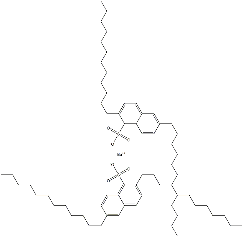 Bis(2,6-didodecyl-1-naphthalenesulfonic acid)barium salt Structure