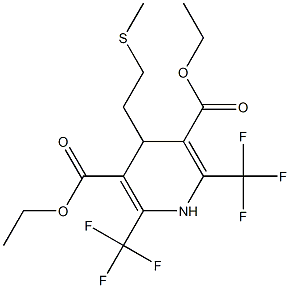 1,4-Dihydro-2,6-bis(trifluoromethyl)-4-(2-methylthioethyl)pyridine-3,5-dicarboxylic acid diethyl ester,,结构式