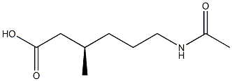 [R,(+)]-6-(Acetylamino)-3-methylhexanoic acid Struktur