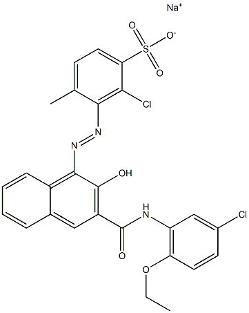 2-Chloro-4-methyl-3-[[3-[[(3-chloro-6-ethoxyphenyl)amino]carbonyl]-2-hydroxy-1-naphtyl]azo]benzenesulfonic acid sodium salt Structure