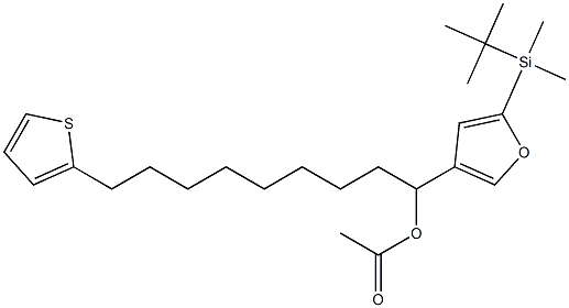 Acetic acid 1-[5-(tert-butyldimethylsilyl)-3-furyl]-9-(2-thienyl)nonyl ester Struktur