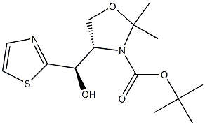 (4S)-2,2-Dimethyl-4-[(R)-(2-thiazolyl)hydroxymethyl]oxazolidine-3-carboxylic acid tert-butyl ester Structure