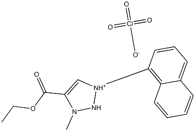 4-Ethoxycarbonyl-3-methyl-1-(1-naphthyl)-1H-1,2,3-triazolium perchlorate Structure