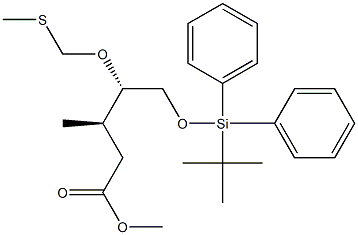 (3R,4S)-5-[(tert-ブチルジフェニルシリル)オキシ]-4-(メチルチオメトキシ)-3-メチルペンタン酸メチル 化学構造式