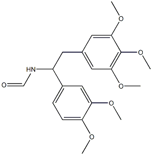 N-[1-(3,4-ジメトキシフェニル)-2-(3,4,5-トリメトキシフェニル)エチル]ホルムアミド 化学構造式