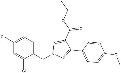 1-(2,4-Dichlorobenzyl)-4-(4-methoxyphenyl)-1H-pyrrole-3-carboxylic acid ethyl ester,,结构式