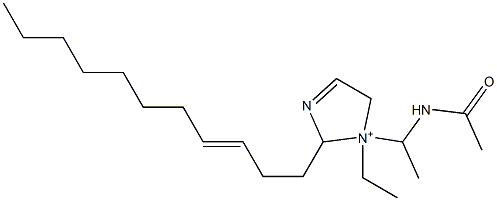 1-[1-(アセチルアミノ)エチル]-1-エチル-2-(3-ウンデセニル)-3-イミダゾリン-1-イウム 化学構造式
