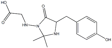 N-[2,2-Dimethyl-5-(4-hydroxybenzyl)-4-oxoimidazolidin-3-yl]glycine Structure