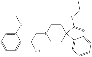 1-[2-Hydroxy-2-(2-methoxyphenyl)ethyl]-4-phenylpiperidine-4-carboxylic acid ethyl ester Struktur