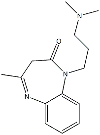 1-[3-(ジメチルアミノ)プロピル]-4-メチル-1H-1,5-ベンゾジアゼピン-2(3H)-オン 化学構造式