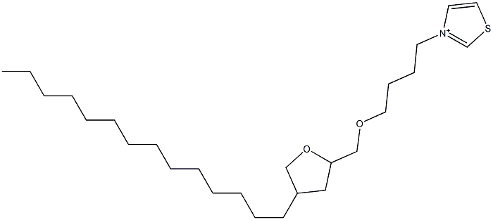 3-[4-[[Tetrahydro-4-tetradecylfuran]-2-ylmethoxy]butyl]thiazolium Structure