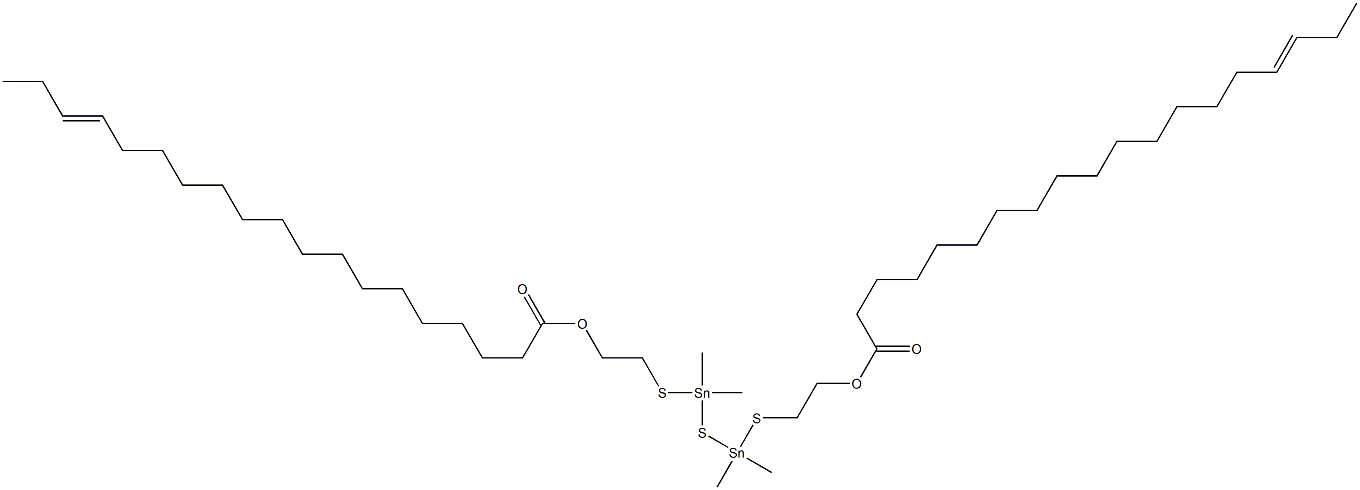 Bis[dimethyl[[2-(15-octadecenylcarbonyloxy)ethyl]thio]stannyl] sulfide 结构式