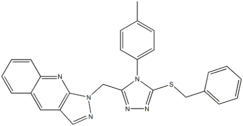 1-[[5-(Benzylthio)-4-(4-methylphenyl)-4H-1,2,4-triazol-3-yl]methyl]-1H-pyrazolo[3,4-b]quinoline Struktur