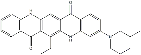3-(Dipropylamino)-6-ethyl-5,12-dihydroquino[2,3-b]acridine-7,14-dione 结构式