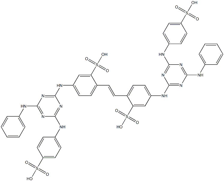 4,4'-Bis[4-anilino-6-(p-sulfoanilino)-1,3,5-triazin-2-ylamino]-2,2'-stilbenedisulfonic acid