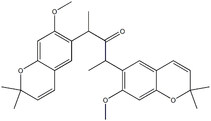 6,6'-[(1R,3R)-1,3-Dimethyl-2-oxopropane-1,3-diyl]bis(7-methoxy-2,2-dimethyl-2H-1-benzopyran),,结构式