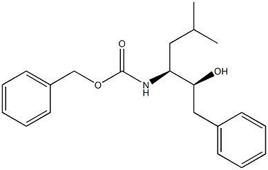 (2S,3S)-3-(ベンジルオキシカルボニルアミノ)-5-メチル-1-フェニル-2-ヘキサノール 化学構造式
