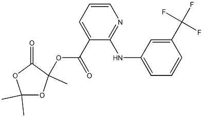 2-[(3-Trifluoromethylphenyl)amino]pyridine-3-carboxylic acid 2,2,5-trimethyl-4-oxo-1,3-dioxolan-5-yl ester 结构式