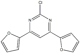 2-Chloro-4,6-di(2-furanyl)pyrimidine Struktur