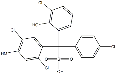 (4-Chlorophenyl)(3-chloro-2-hydroxyphenyl)(2,5-dichloro-4-hydroxyphenyl)methanesulfonic acid Struktur