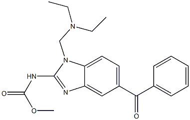 N-[5-ベンゾイル-1-ジエチルアミノメチル-1H-ベンゾイミダゾール-2-イル]カルバミド酸メチル 化学構造式
