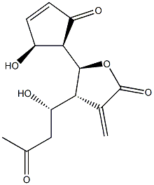 (4R,5S)-Dihydro-3-methylene-4-[(S)-1-hydroxy-3-oxobutyl]-5-[(1R,2S)-2-hydroxy-5-oxo-3-cyclopentenyl]furan-2(3H)-one Structure