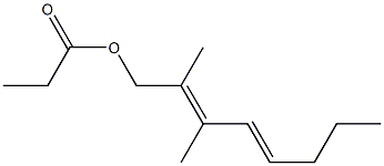 Propionic acid 2,3-dimethyl-2,4-octadienyl ester Structure