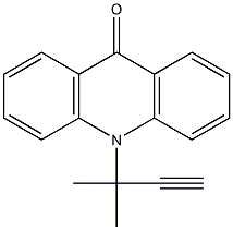 9,10-Dihydro-10-(1,1-dimethyl-2-propynyl)acridin-9-one,,结构式