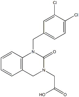 1-(3,4-Dichlorobenzyl)-1,2,3,4-tetrahydro-2-oxoquinazoline-3-acetic acid,,结构式