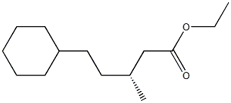 [R,(+)]-5-シクロヘキシル-3-メチル吉草酸エチル 化学構造式