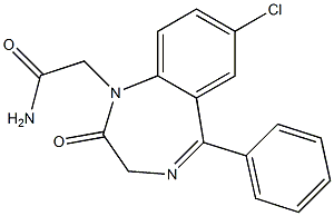 2-[[2,3-Dihydro-7-chloro-2-oxo-5-phenyl-1H-1,4-benzodiazepin]-1-yl]acetamide Structure