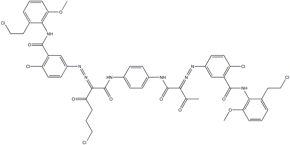 3,3'-[2-(2-Chloroethyl)-1,4-phenylenebis[iminocarbonyl(acetylmethylene)azo]]bis[N-[2-(2-chloroethyl)-6-methoxyphenyl]-6-chlorobenzamide]|