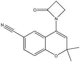 1-(6-Cyano-2,2-dimethyl-2H-1-benzopyran-4-yl)azetidin-2-one 结构式