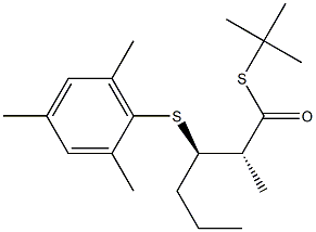 (1R,2R)-2-(2,4,6-Trimethylphenylthio)-1-methylpentane-1-thiocarboxylic acid S-tert-butyl ester Struktur