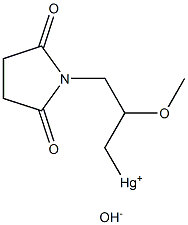 3-(2,5-Dioxo-1-pyrrolidinyl)-2-methoxypropylmercury(II) hydoxide Structure
