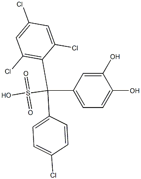 (4-Chlorophenyl)(2,4,6-trichlorophenyl)(3,4-dihydroxyphenyl)methanesulfonic acid Structure