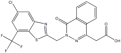 3-[(5-Chloro-7-trifluoromethyl-2-benzothiazolyl)methyl]-3,4-dihydro-4-oxophthalazine-1-acetic acid Structure