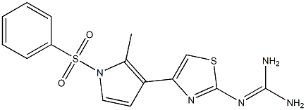 2-[[Amino(amino)methylene]amino]-4-(1-phenylsulfonyl-2-methyl-1H-pyrrol-3-yl)thiazole Structure
