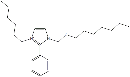3-Hexyl-2-phenyl-1-[(heptyloxy)methyl]-1H-imidazol-3-ium Structure