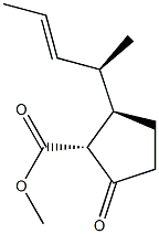 (2R,3R)-2-(Methoxycarbonyl)-3-[(1R)-1-methyl-2-butenyl]cyclopentanone Structure