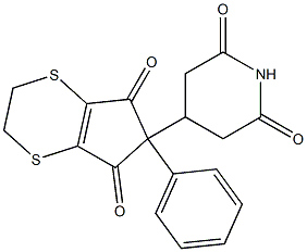 4-(1,3-Dioxo-2-phenyl-4,5,6,7-tetrahydro-4,7-dithiaindan-2-yl)-2,6-piperidinedione,,结构式