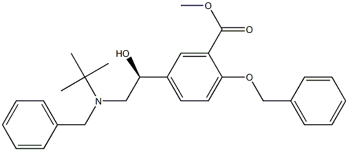 (-)-5-[(S)-2-(N-Benzyl-N-tert-butylamino)-1-hydroxyethyl]-2-benzyloxybenzoic acid methyl ester Struktur