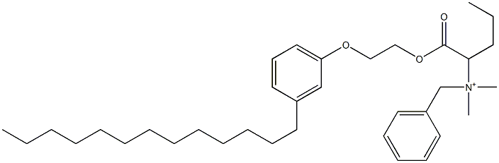 N,N-Dimethyl-N-benzyl-N-[1-[[2-(3-tridecylphenyloxy)ethyl]oxycarbonyl]butyl]aminium Struktur