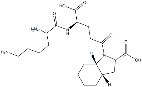 (2S,3aS,7aS)-Octahydro-1-[(4R)-4-[[(2S)-2,6-diaminohexanoyl]amino]-4-carboxybutyryl]-1H-indole-2-carboxylic acid,,结构式